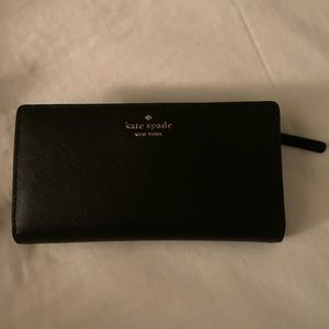 Kate Spade Black Staci Large Slim Bifold Wallet